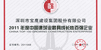 我集團(tuán)連續(xù)入選中國(guó)建筑業(yè)最具成長(zhǎng)性百?gòu)?qiáng)企業(yè)并被評(píng)為2012年度全國(guó)建筑業(yè)AAA級(jí)信用企業(yè)