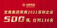 寶鷹集團(tuán)入圍2021深圳500強(qiáng)企業(yè)，位列136名